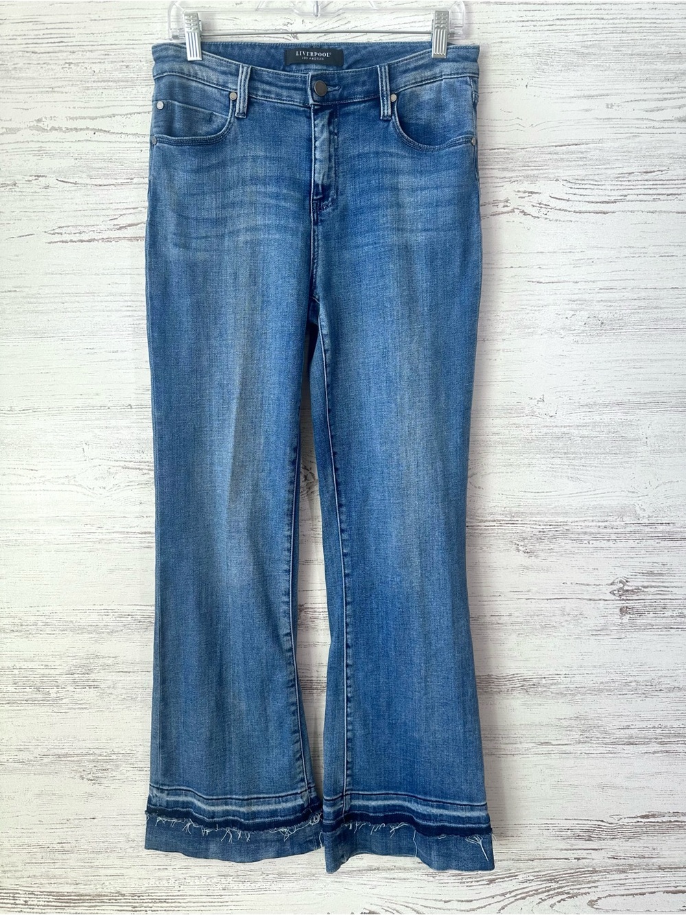 LIVERPOOL Lucy Bootcut Jeans Flare Boho 10 Blue Mid-Rise